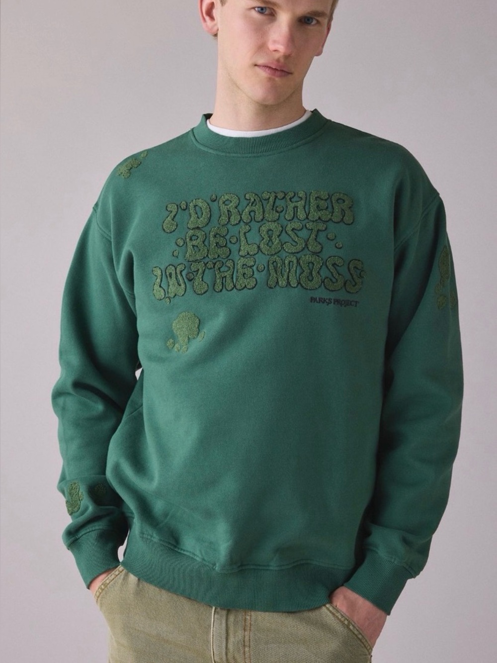 New! Parks Project Rather Be Lost raised graphic crew neck sweatshirt NWT